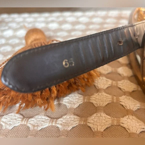 COA Celine Brown Leather and Gold Metal Belt 65 - Picture 5 of 8